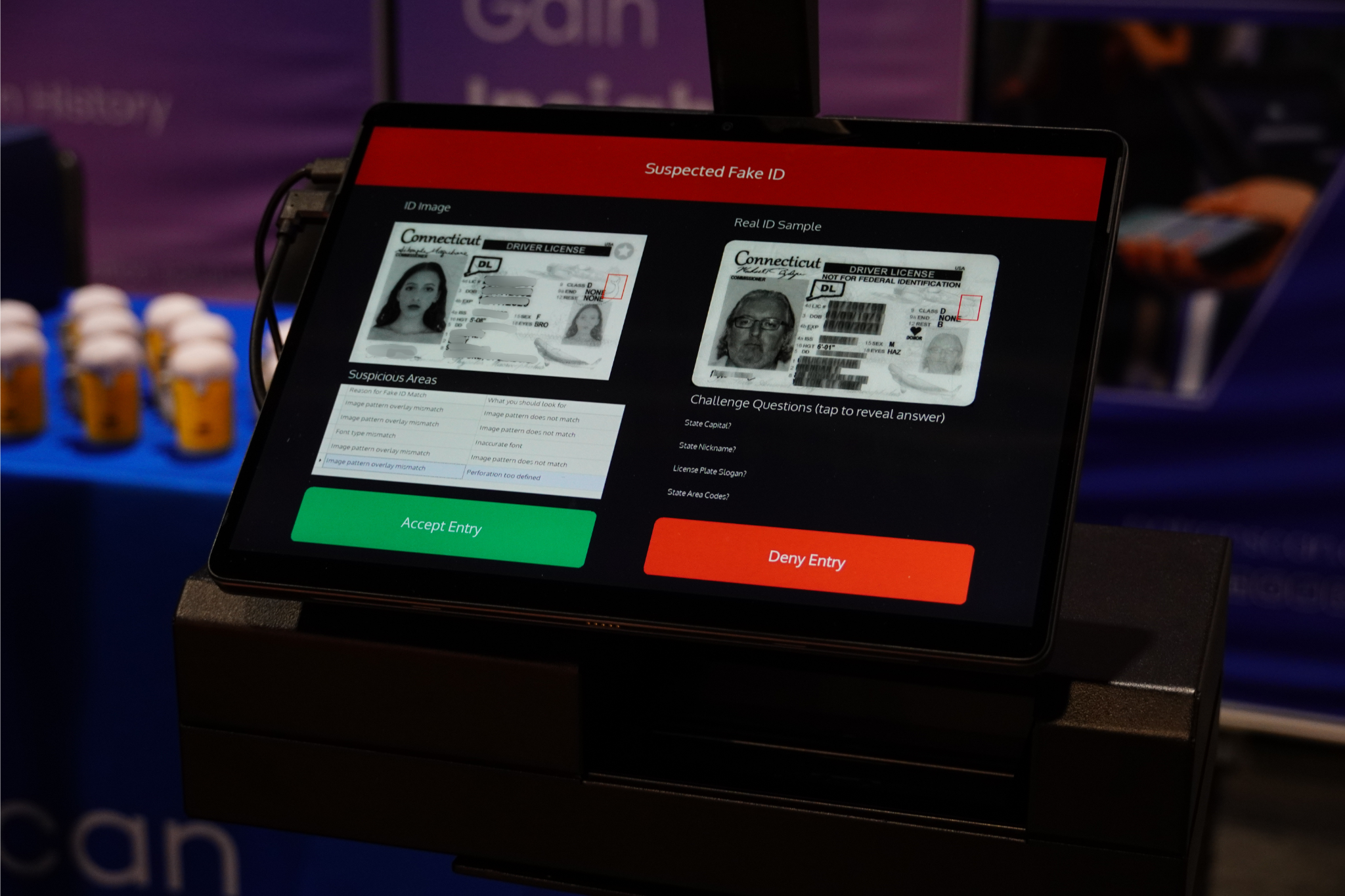 Patronscan Guard+ Blurred Suspicious ID
