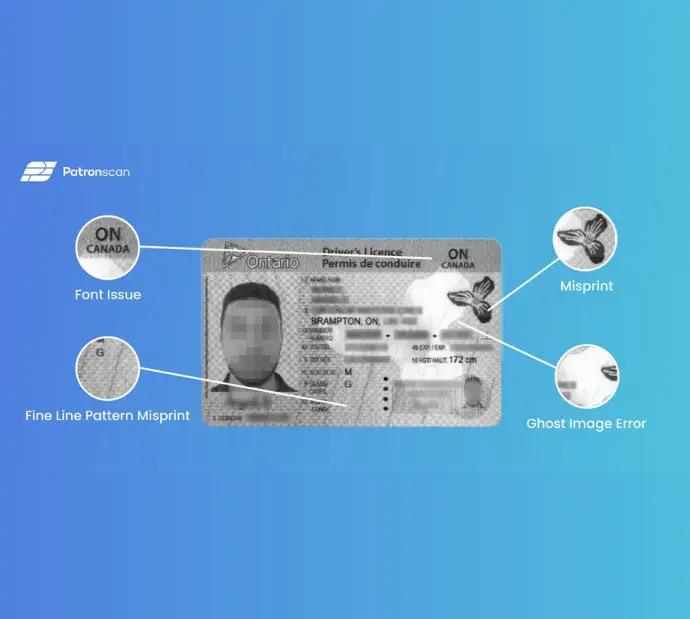 ID showing forensic details Fake ID Detection