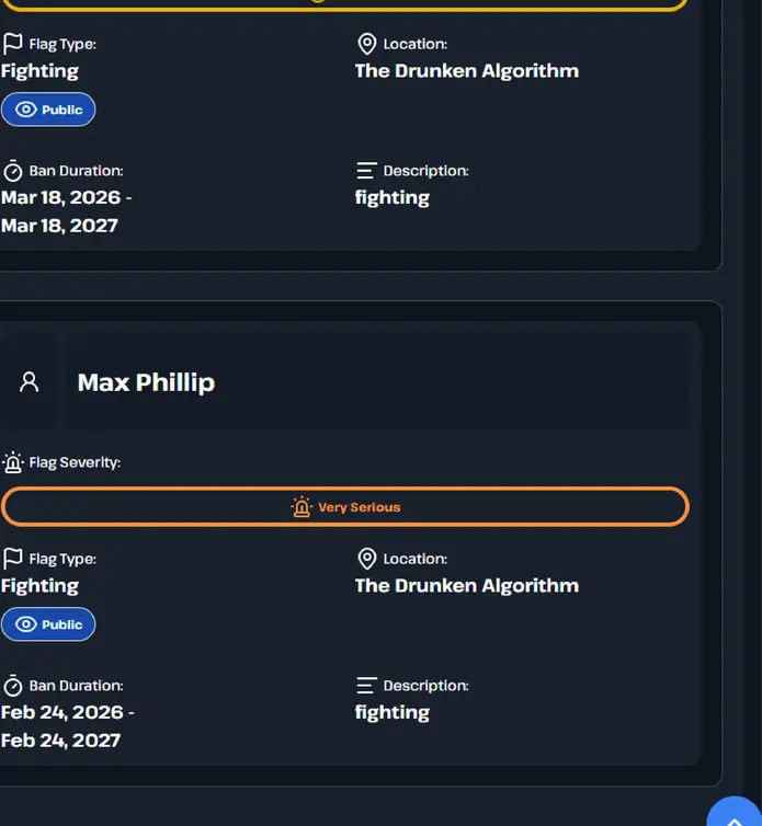 Patronscan Admin Portal Scan History