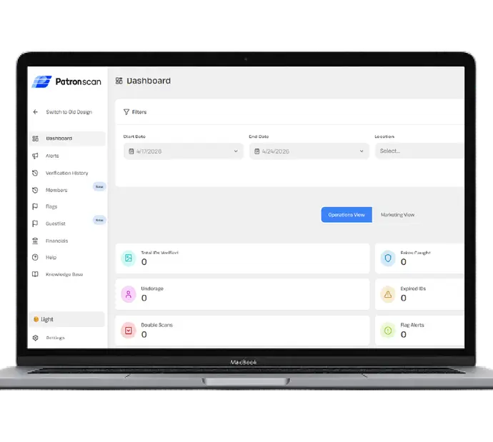 Patronscan handheld ID Scanner Admin Platform